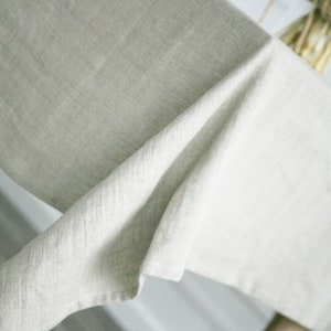 Rustic Rectangle Tablecloth From Softened Linen, Handmade Boho Wedding Tablecloth, Natural Waste-Free Tablecloth From Stone Washed Linen image 2
