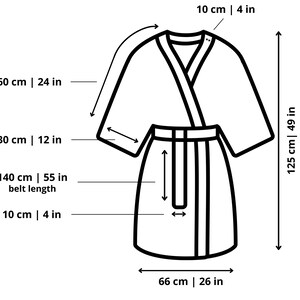 Custom handmade mens robe, Kimono boheme from soft linen, Soft mens bathrobe with 3/4 sleeves, Ankle-length cardigan from stonewashed linen image 10