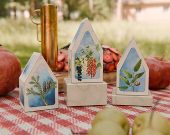 Printable Paper Houses PDF Template | Forest Theme | Woodland DIY Table Decor