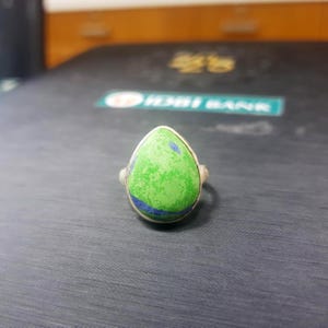 Azurite Malachite Ring, 925 Sterling Silver, Birthstone Ring, Promise Ring, Solitaire Ring, Birthday Gifts, Silver Jewelry, Stacker Ring