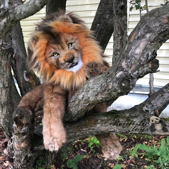 realistic stuffed lion