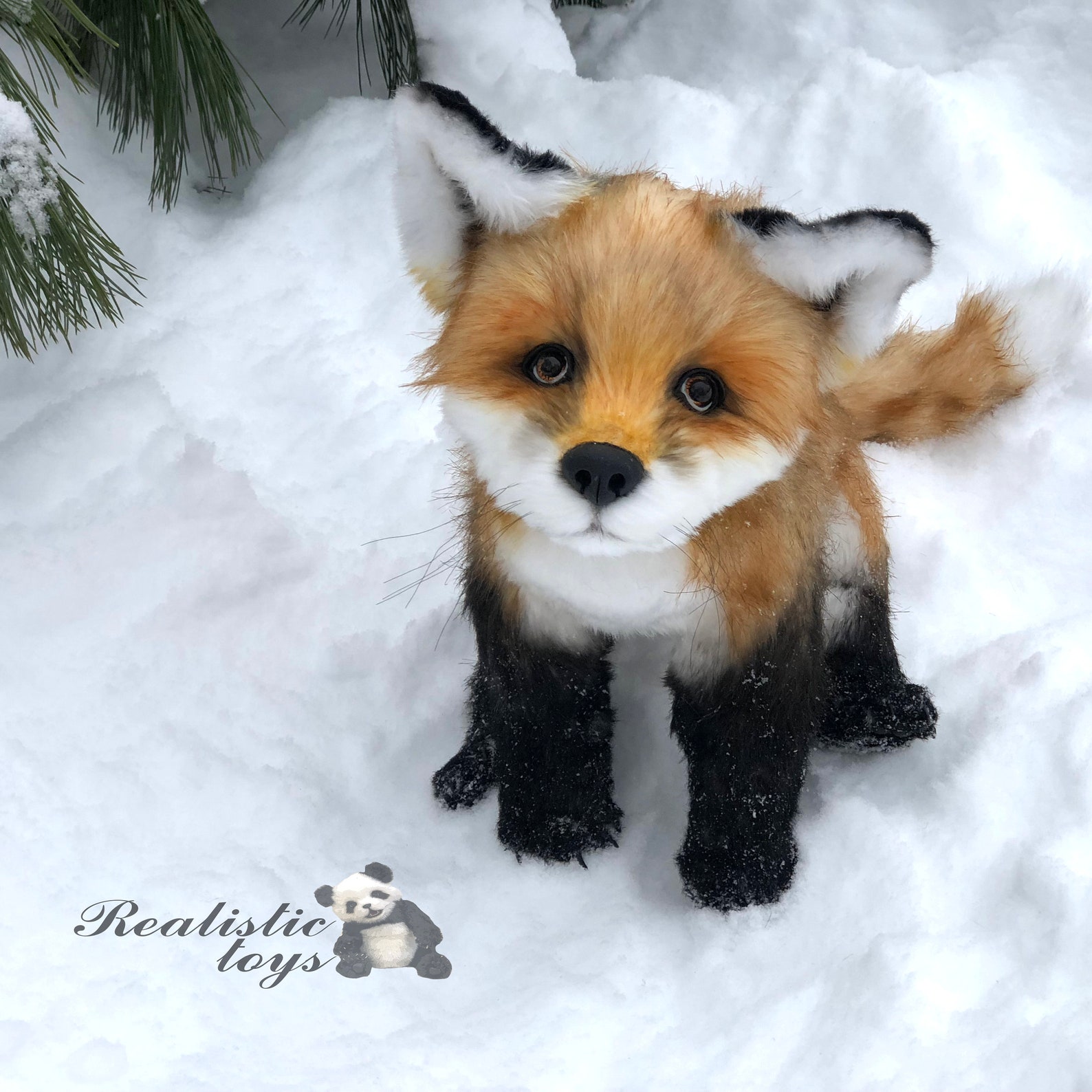 Realistic fox stuffed animal handmade collectible Artist toy Etsy