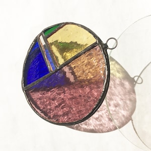 Stained Glass Mondrian | Art Deco Glass Art | Gift | Garden Decor | Window Decor
