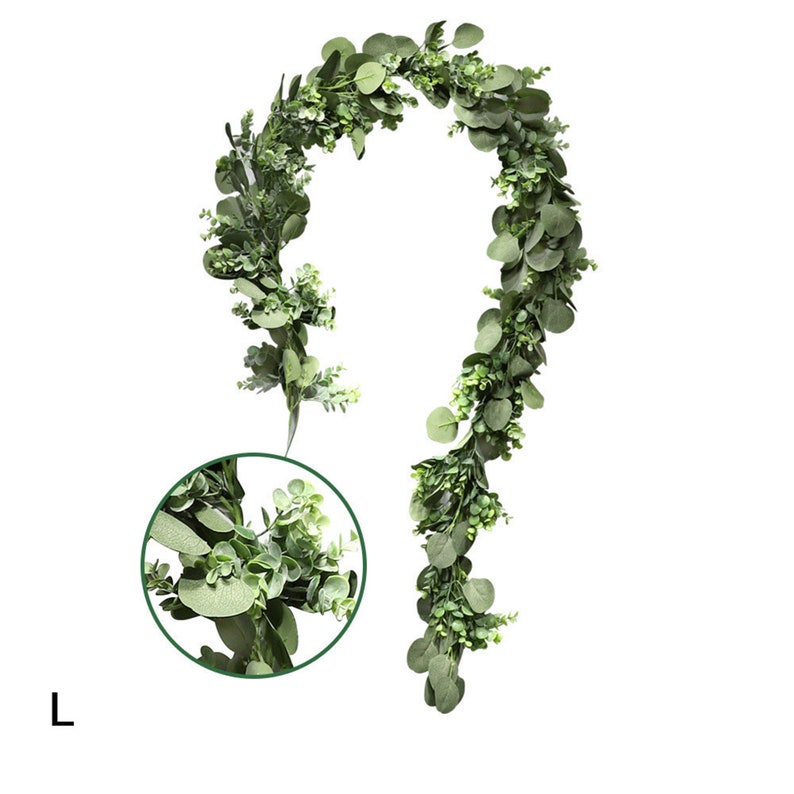 Faux seeded eucalyptus garland silver dollar artificial willow Etsy