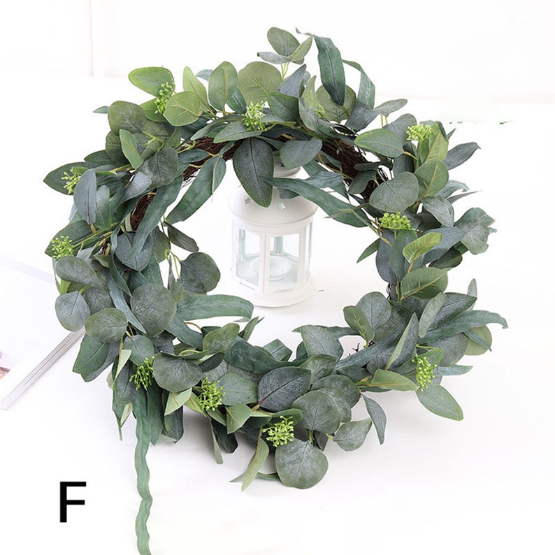 fake silver dollar eucalyptus garland