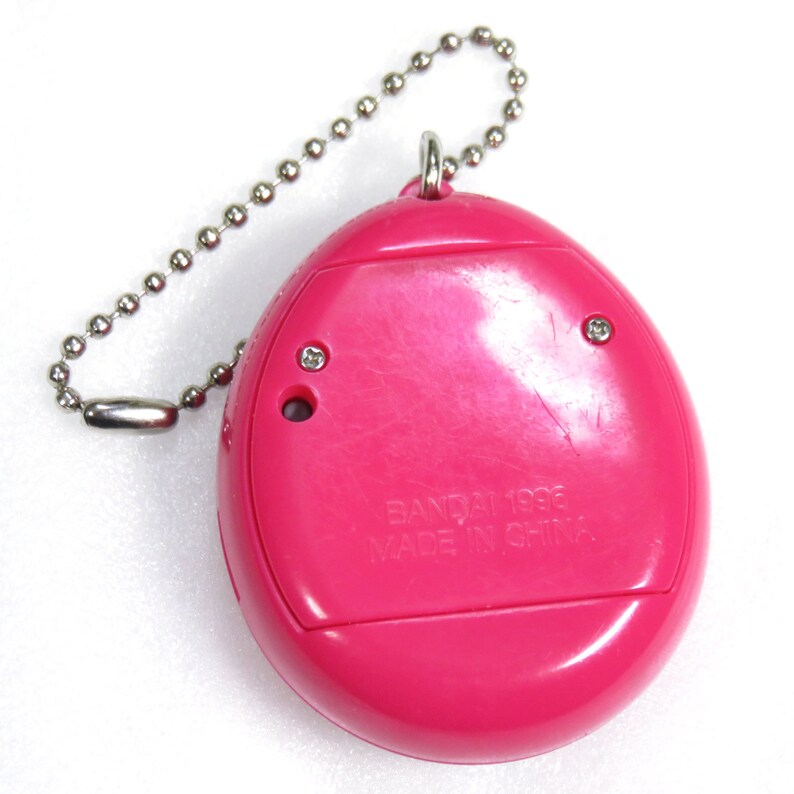 Tamagotchi Original Gen 1 Time Clock Pattern Magenta 1996 Bandai Japan Virtual Pet FS