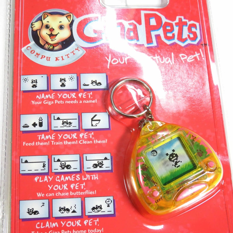 Giga Pets Compu Kitty ver NEW Sealed Virtual Pet Tamagotchi Etsy