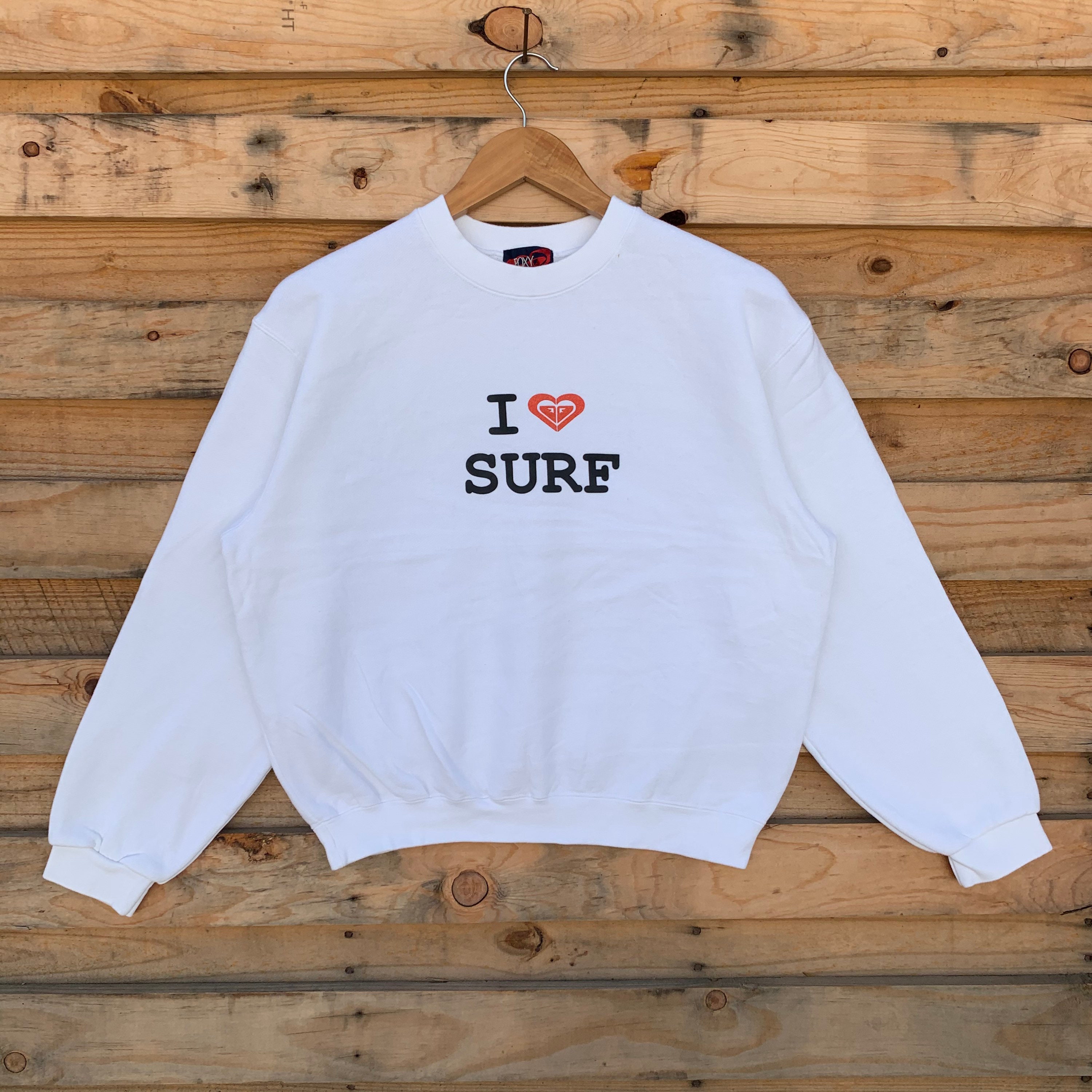 OGMSTORE Vintage 90's Roxy Sweatshirt Roxy Crewneck Roxy Pullover Roxy Jumper Roxy Surf Big Logo Spellout Women Size M