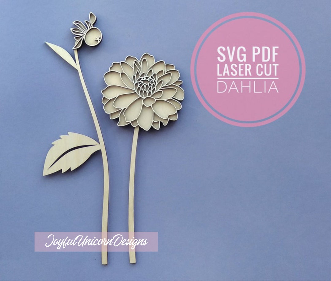 Dahlia SVG Dahlia Flower SVG Laser Cut Flowers Bundle Laser - Etsy