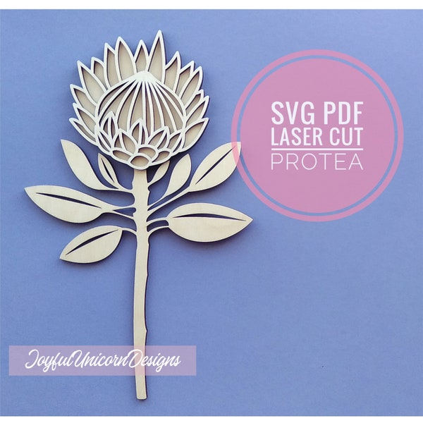 Protea Flower SVG, fleur découpée au laser pour Cricut et Glowforge, SVG de fleurs en couches, fichier découpé au laser, vecteur fleur svg, plante découpée au laser
