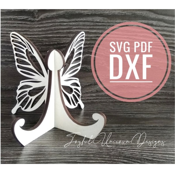 Butterfly Easel Stand SVG, Laser Cut file for Glowforge, Wood Stand SVG, Plate Display Stand SVG, Laser Cut file