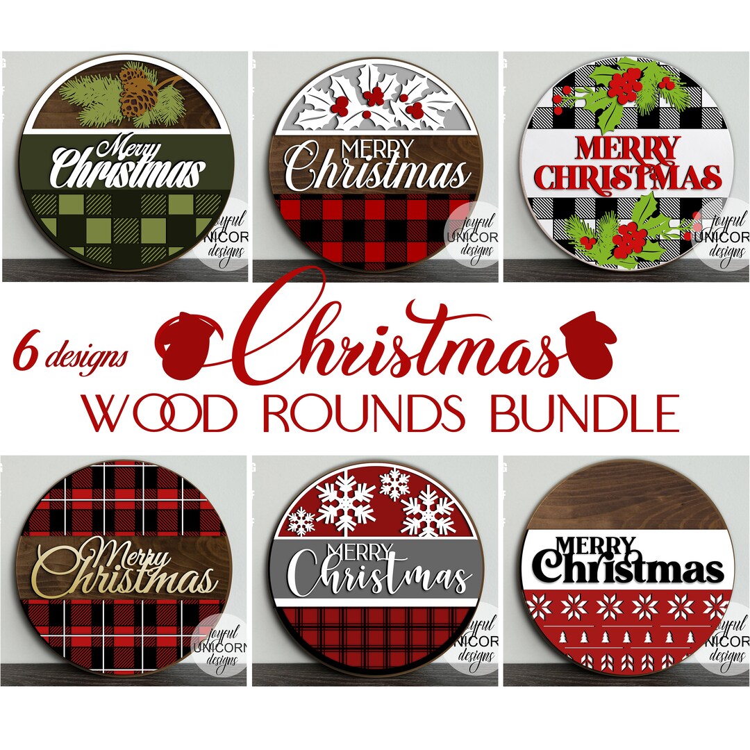 Merry Christmas Round Signs SVG Bundle Christmas Door Hangers Merry christmas round signs svg bundle christmas door hangers