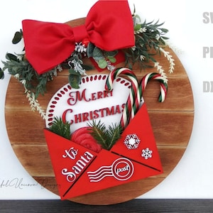 Buzón de cartas a Papá Noel SVG Buzón del Polo Norte Letrero de Feliz Navidad SVG Glowforge Cricut Xtool Archivos listos Diseño navideño en capas SVG