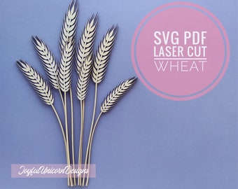 Wheat SVG, Harvest SVG, Grain SVG, Wheat svg Bundle, Laser Cut Plant, Glowforge and Cricut Ready File, Laser Cut File