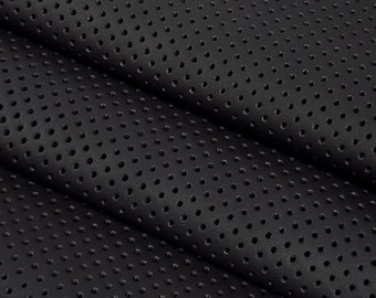 Jet Black Matte Perforated Soft Leather