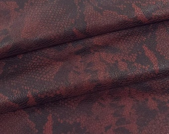 Burgundy Snaktonics Crackled Snake Pattern Relief Leather