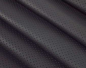 Jet Black Matte Perforated Soft Leather (300 Sqfeet)