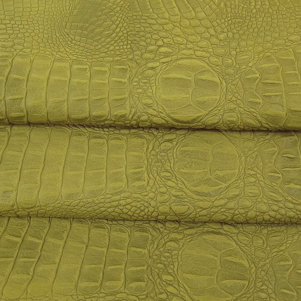 Amazonas Green Crocodile Alligator Leather Embossed Amazing Relief 0Z 2018