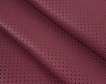 Burgundy Pattern Perforated Soft Leather