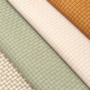 Small Basket Weave Embossed Genuine Leather for Earrings, Acessories and Craft - Pre Cuts 12x12inch / 30x30cm (Pack with 2 Pieces)