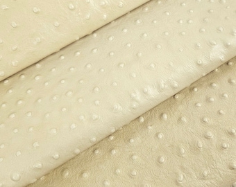 Seedpearl Ostrich Embossed Relief Leather