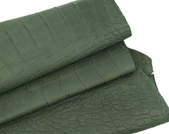 Black Forest Crocodile Alligator Calf Leather Embossed Amazing Relief 0Z 2021