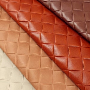 Basket Weave Texture Embossed Genuine Leather for Earrings, Acessories and Craft - Pre Cuts 12x12inch / 30x30cm (Pack with 2 Pieces)