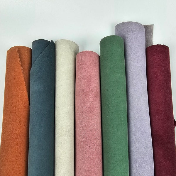 0.5kg: Suede Scraps | Offcuts | Pieces | Pack Leather (Minimum 10x10inch/25x25cm)