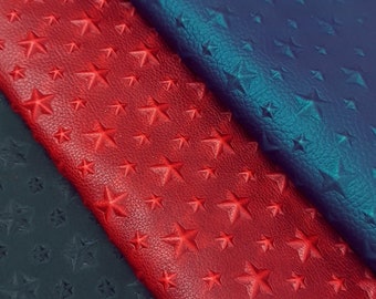 New Stars Embossed Genuine Leather for Earrings, Acessories and Craft - Pre Cuts 12x12inch / 30x30cm (Pack with 2 Pieces)