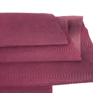 Dry Rose Anaconda Embossed Amazing Relief Snake Calf Leather 0Z 1988