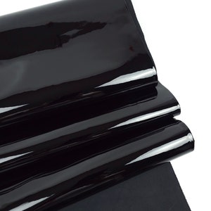 Cuero negro suave premium barnizado con charol
