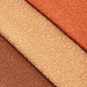 Western Tooled Embossed Genuine Leather for Earrings, Acessories and Craft - Pre Cuts 12x12inch / 30x30cm (Pack with 2 Pieces)