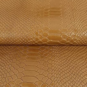 Bronze Brown Anaconda Shiny Patent Leather Embossed Amazing Snake Relief 0Z 1988