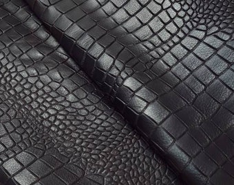 Dark Brown Crocodile Alligator Leather Embossed Amazing Relief Croco 0Z 1581