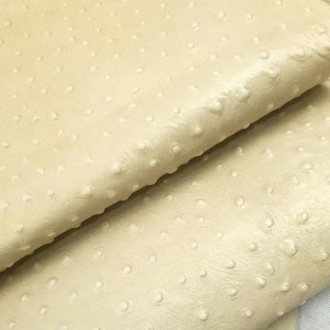 Pearl Ostrich Embossed Relief Leather