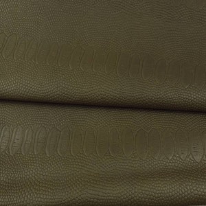 Olive Snake Calf Leather Embossed Amazing Relief 0Z 1904