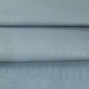 Dusty Blue Snake Calf Leather Embossed Amazing Relief 0Z 1904