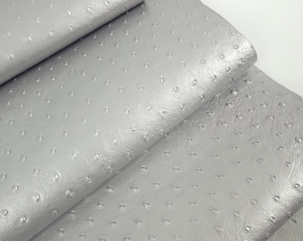 Silver Ostrich 2024 Embossed Texture Bovine Leather