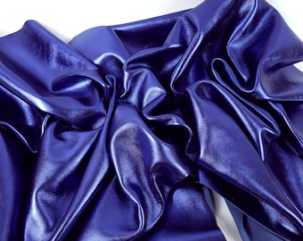 Blau/Lila Laminado Metallic Luxuriöses Kalbsleder