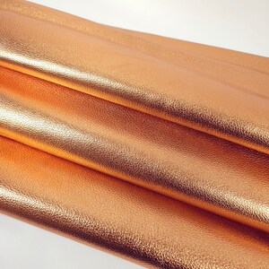 Tangerine Metallic Embossed Calf Leather image 3