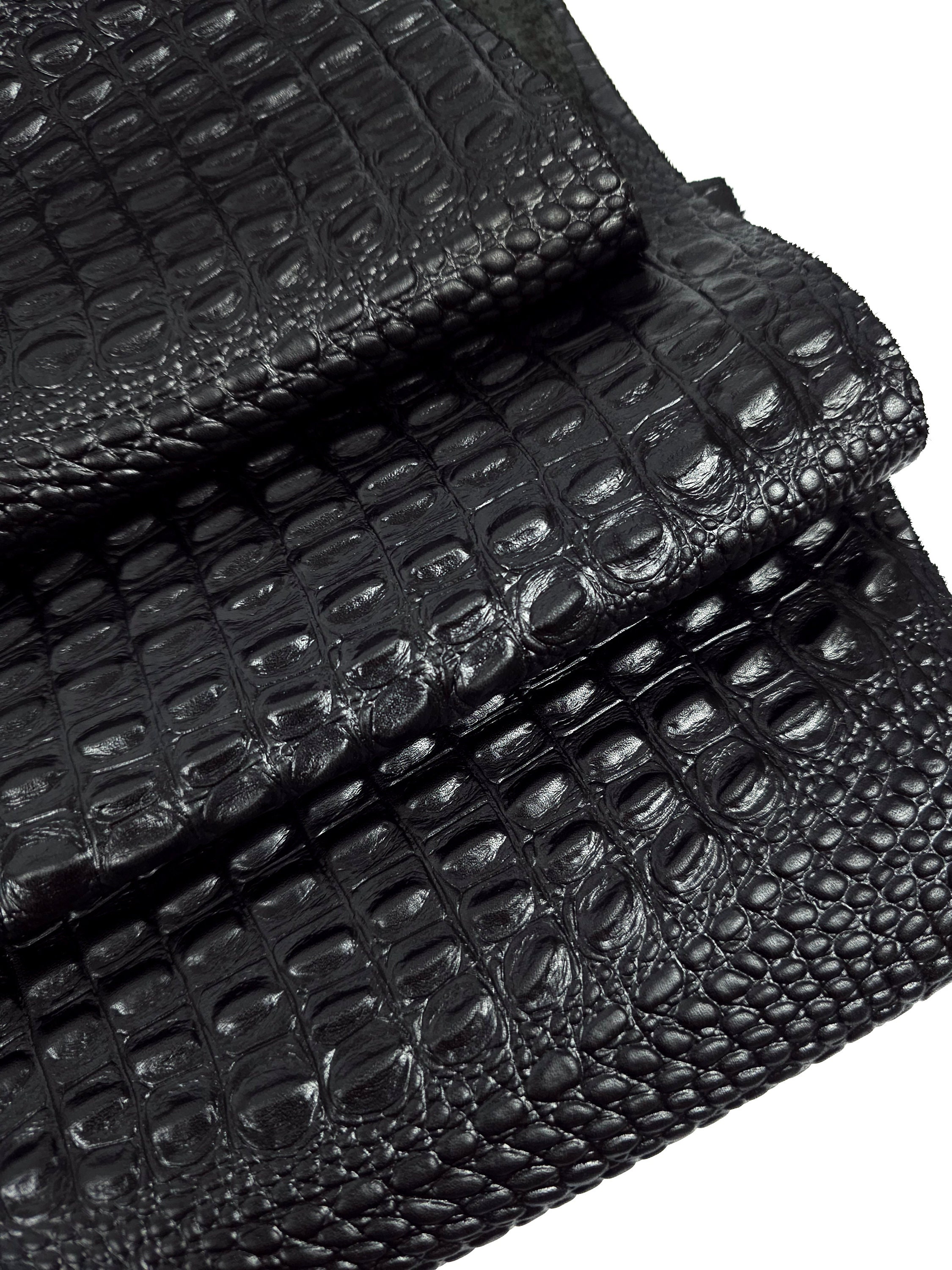 black crocodile leather