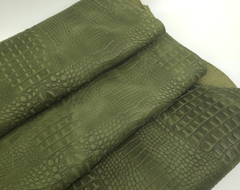 Mayfly Vintage Pull Up Crocodile Alligator Calf Leather Embossed Texture Amazing Relief OZ 2018 V2