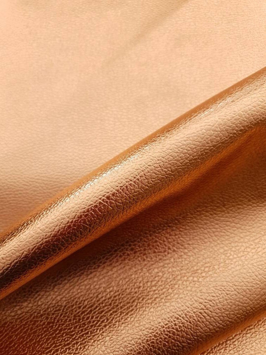 Rose Gold creased metallic leather, Genuine Italian leather by the yard,  Leather supplier, Leather for bagmaking, Shinny leather, calf skin