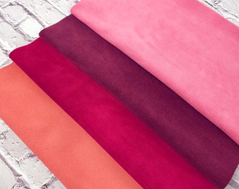 Pink and Purple Tones Premium Genuine Leather for Small Projects Acessories and Craft - Pre Cuts 12x12inch / 30x30cm (Pack with 2 Pieces)