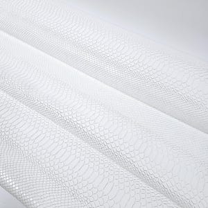May include: Close-up of three rolls of white faux leather with a snakeskin pattern. The rolls are tightly wound, and the texture is visible. The material is likely used for crafting or upholstery projects.