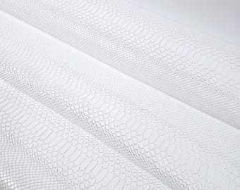 White Anaconda Patent Embossed Amazing Relief Snake Calfskin 0Z 1988