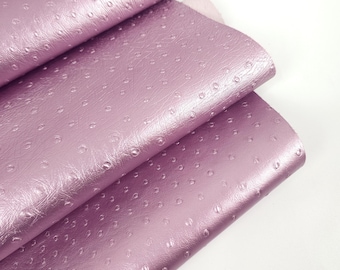 Lilac Metallic Ostrich 2024 Embossed Texture Bovine Leather