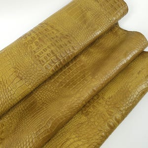 ハーベストゴールド ヴィンテージ プルアップ クロコダイル アリゲーターレザー エンボス加工 素晴らしい質感 2018年 V2
