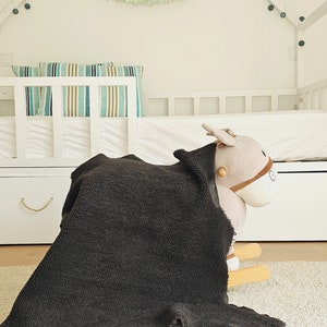 Black Olive Genuine Curly Sheepskin Fur Rug Skin Hide