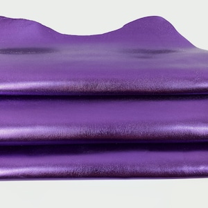 Pelle di capra morbida metallizzata viola 9040